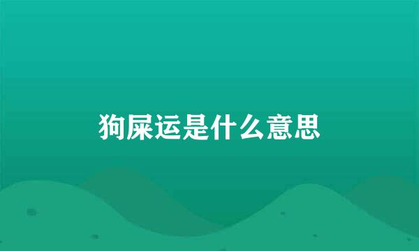 狗屎运是什么意思