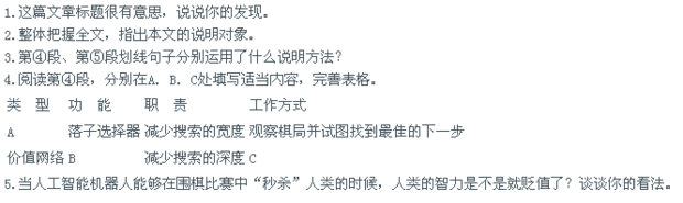 阿尔法狗凭什么打败世界冠军阅读答案