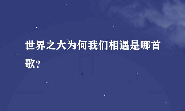 世界之大为何我们相遇是哪首歌？