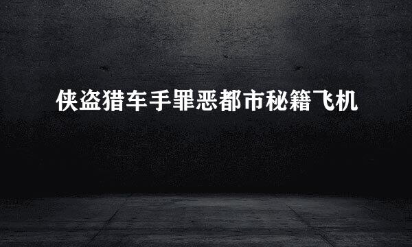 侠盗猎车手罪恶都市秘籍飞机