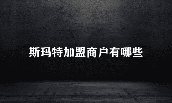 斯玛特加盟商户有哪些