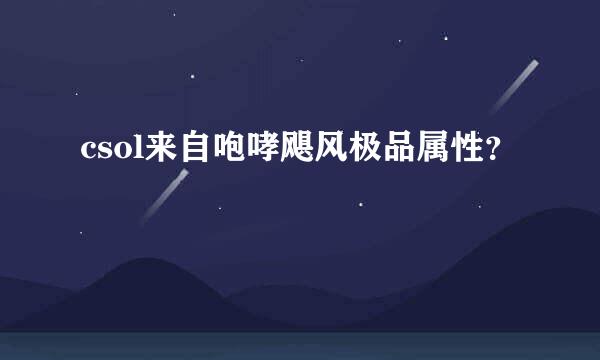 csol来自咆哮飓风极品属性？