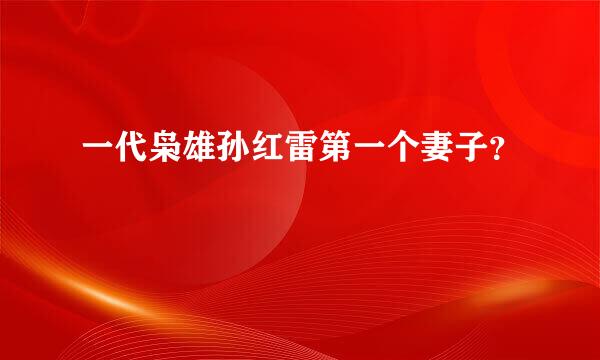 一代枭雄孙红雷第一个妻子？