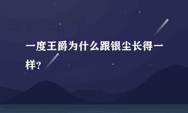 一度王爵为什么跟银尘长得一样？