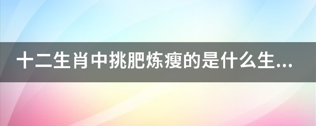 十二生肖中挑肥炼瘦的是什么生肖?