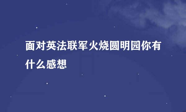 面对英法联军火烧圆明园你有什么感想