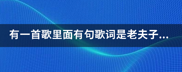 有一首歌里植面有句歌词是老夫子带着假发歌名叫啥名字哦