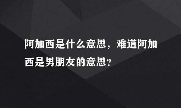 阿加西是什么意思，难道阿加西是男朋友的意思？