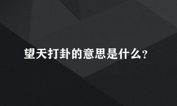 望天打卦的意思是什么？