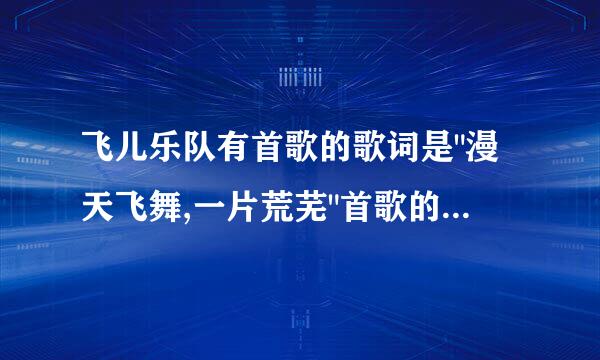 飞儿乐队有首歌的歌词是