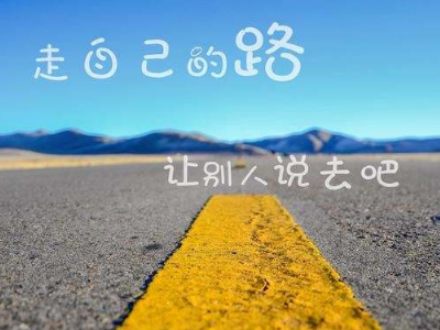 走自己的路,让别人说去吧!什么意思?