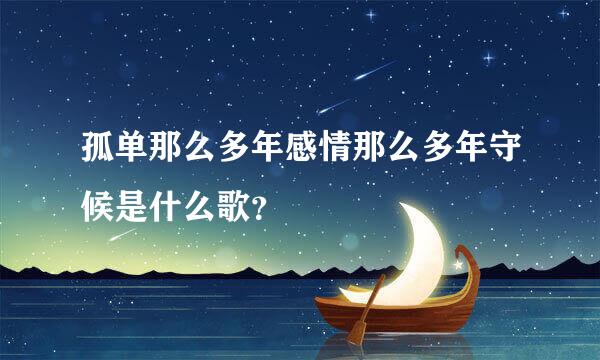 孤单那么多年感情那么多年守候是什么歌？