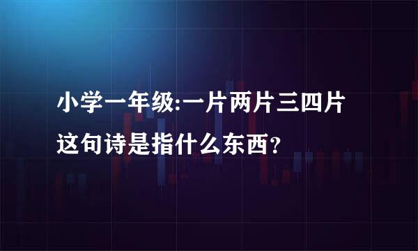 小学一年级:一片两片三四片这句诗是指什么东西？