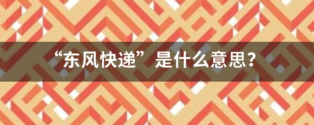 “端的终补东风快递”是什么意思？