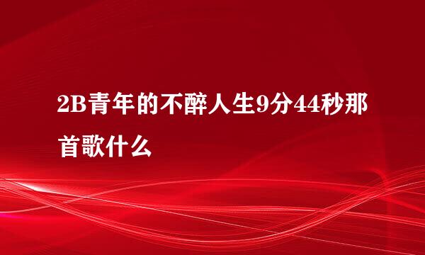 2B青年的不醉人生9分44秒那首歌什么